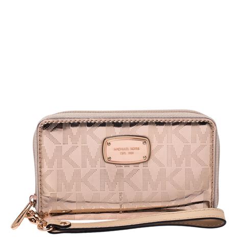 michael kors metallic rose gold wallet|Women's Rose Gold Designer Wallets .